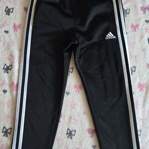 adidas Black Joggers with White Side Stripes